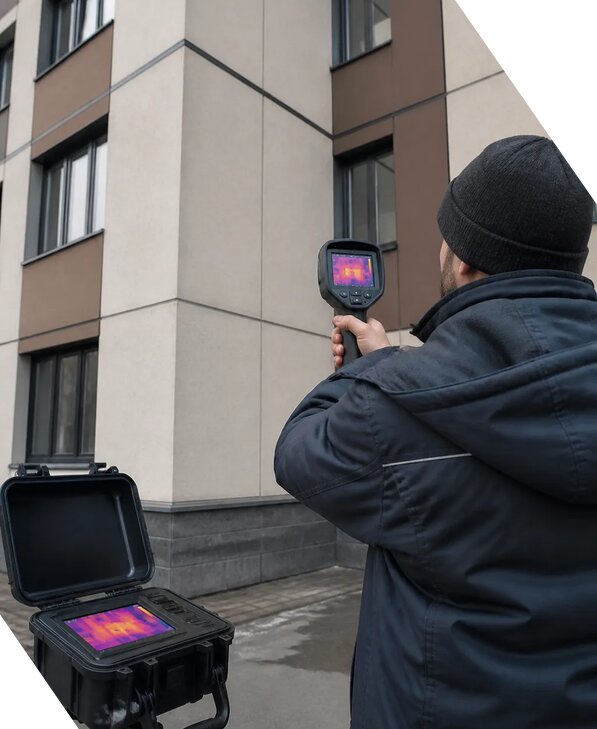 Тепловизионное обследование зданий и сооружений в Рославле